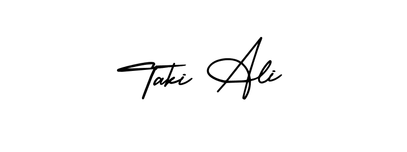 AmerikaSignatureDemo-Regular is a professional signature style that is perfect for those who want to add a touch of class to their signature. It is also a great choice for those who want to make their signature more unique. Get Taki Ali name to fancy signature for free. Taki Ali signature style 3 images and pictures png