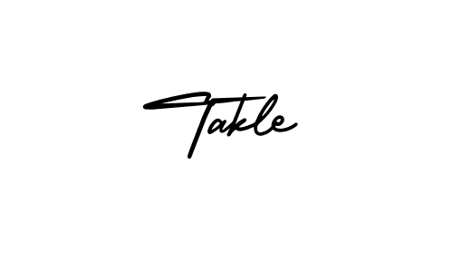 The best way (AmerikaSignatureDemo-Regular) to make a short signature is to pick only two or three words in your name. The name Takle include a total of six letters. For converting this name. Takle signature style 3 images and pictures png