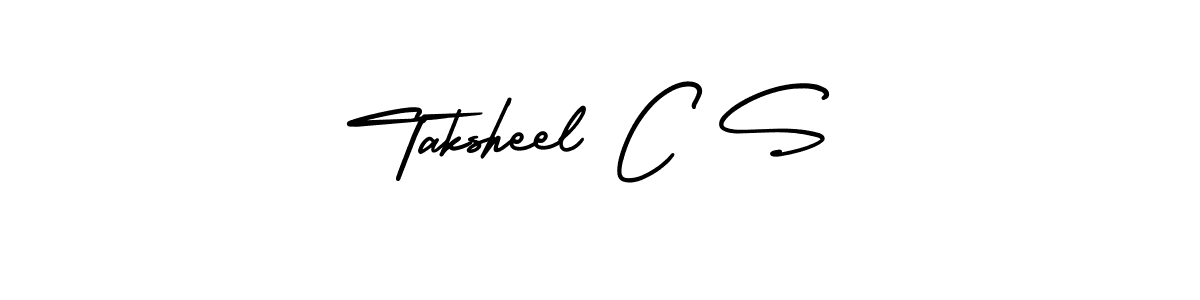 Design your own signature with our free online signature maker. With this signature software, you can create a handwritten (AmerikaSignatureDemo-Regular) signature for name Taksheel C S. Taksheel C S signature style 3 images and pictures png