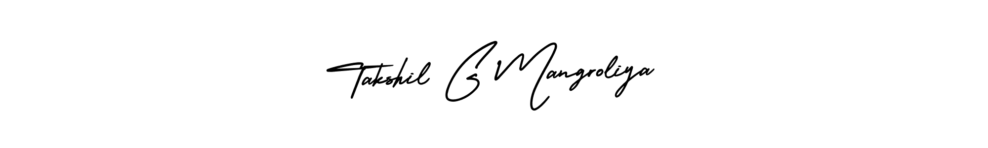Design your own signature with our free online signature maker. With this signature software, you can create a handwritten (AmerikaSignatureDemo-Regular) signature for name Takshil G Mangroliya. Takshil G Mangroliya signature style 3 images and pictures png