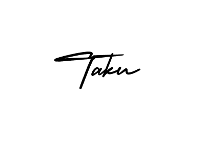 How to make Taku name signature. Use AmerikaSignatureDemo-Regular style for creating short signs online. This is the latest handwritten sign. Taku signature style 3 images and pictures png