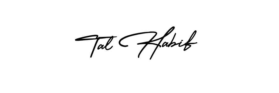 The best way (AmerikaSignatureDemo-Regular) to make a short signature is to pick only two or three words in your name. The name Tal Habif include a total of six letters. For converting this name. Tal Habif signature style 3 images and pictures png