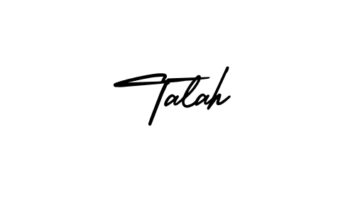 Use a signature maker to create a handwritten signature online. With this signature software, you can design (AmerikaSignatureDemo-Regular) your own signature for name Talah. Talah signature style 3 images and pictures png