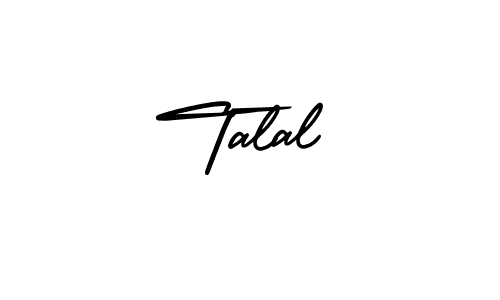 How to make Talal name signature. Use AmerikaSignatureDemo-Regular style for creating short signs online. This is the latest handwritten sign. Talal signature style 3 images and pictures png