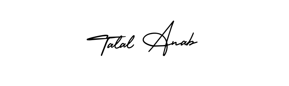 Use a signature maker to create a handwritten signature online. With this signature software, you can design (AmerikaSignatureDemo-Regular) your own signature for name Talal Anab. Talal Anab signature style 3 images and pictures png