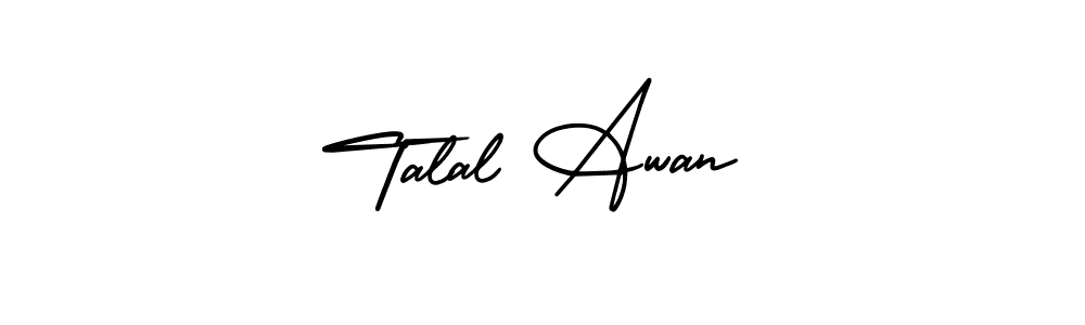 How to make Talal Awan name signature. Use AmerikaSignatureDemo-Regular style for creating short signs online. This is the latest handwritten sign. Talal Awan signature style 3 images and pictures png