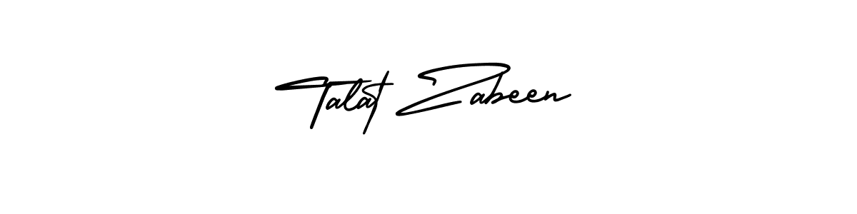 The best way (AmerikaSignatureDemo-Regular) to make a short signature is to pick only two or three words in your name. The name Talat Zabeen include a total of six letters. For converting this name. Talat Zabeen signature style 3 images and pictures png