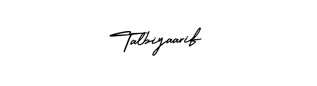 How to make Talbiyaarif name signature. Use AmerikaSignatureDemo-Regular style for creating short signs online. This is the latest handwritten sign. Talbiyaarif signature style 3 images and pictures png