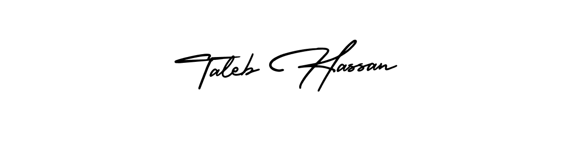 How to make Taleb Hassan signature? AmerikaSignatureDemo-Regular is a professional autograph style. Create handwritten signature for Taleb Hassan name. Taleb Hassan signature style 3 images and pictures png