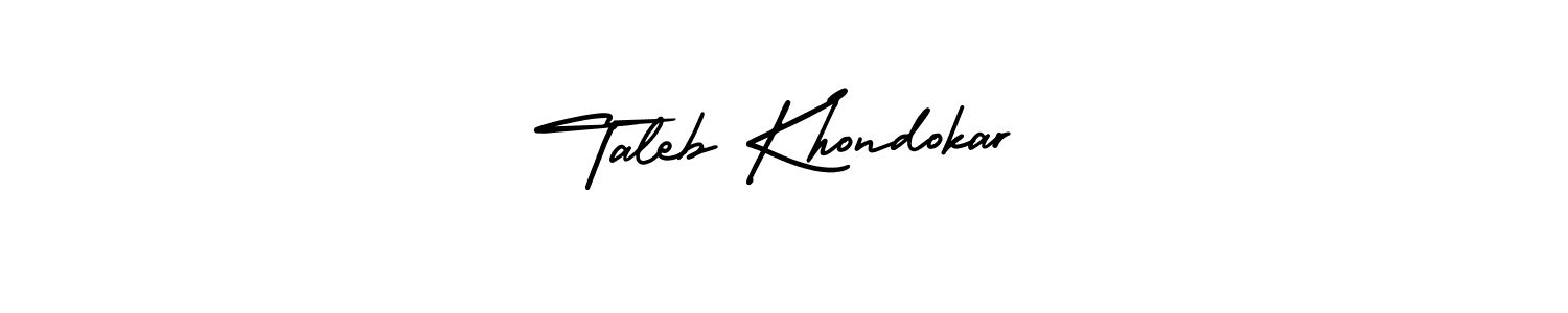 Create a beautiful signature design for name Taleb Khondokar. With this signature (AmerikaSignatureDemo-Regular) fonts, you can make a handwritten signature for free. Taleb Khondokar signature style 3 images and pictures png