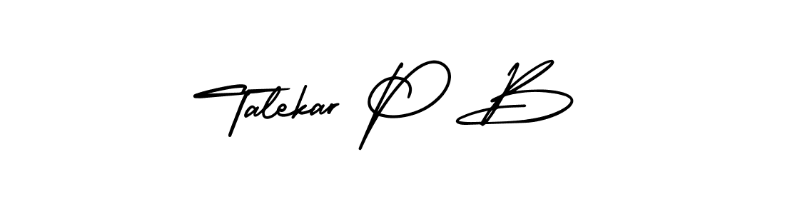 The best way (AmerikaSignatureDemo-Regular) to make a short signature is to pick only two or three words in your name. The name Talekar P B include a total of six letters. For converting this name. Talekar P B signature style 3 images and pictures png
