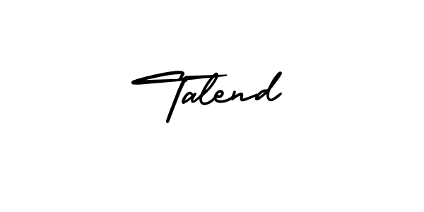 The best way (AmerikaSignatureDemo-Regular) to make a short signature is to pick only two or three words in your name. The name Talend include a total of six letters. For converting this name. Talend signature style 3 images and pictures png