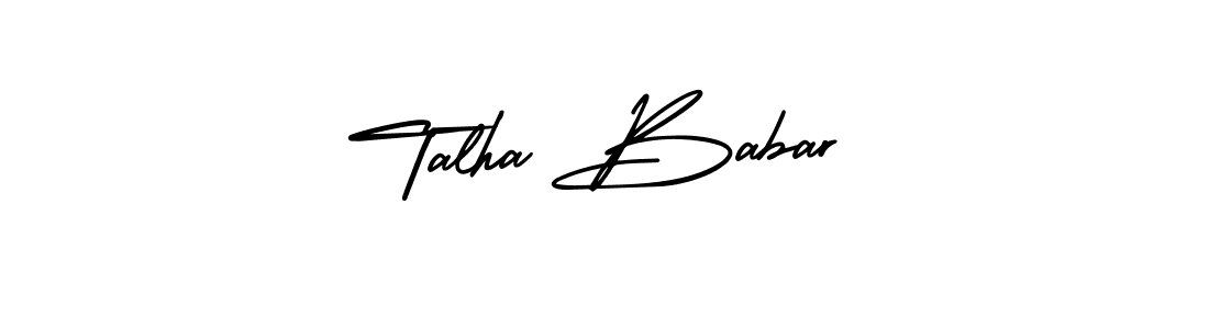 How to make Talha Babar name signature. Use AmerikaSignatureDemo-Regular style for creating short signs online. This is the latest handwritten sign. Talha Babar signature style 3 images and pictures png