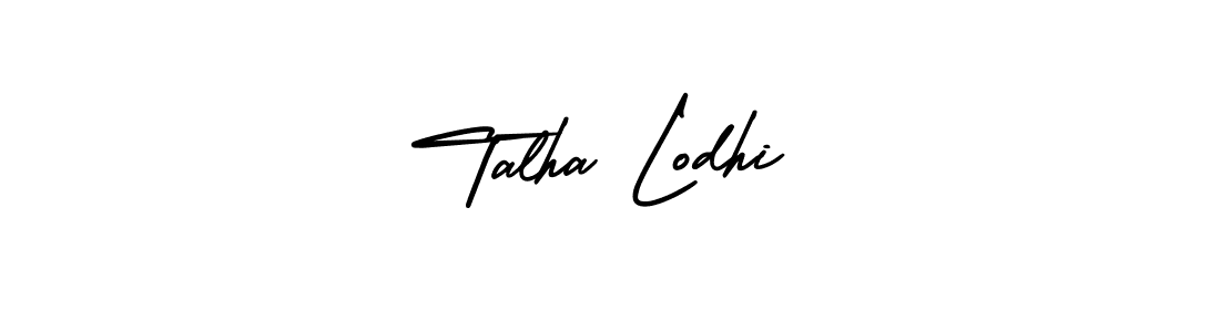 You should practise on your own different ways (AmerikaSignatureDemo-Regular) to write your name (Talha Lodhi) in signature. don't let someone else do it for you. Talha Lodhi signature style 3 images and pictures png