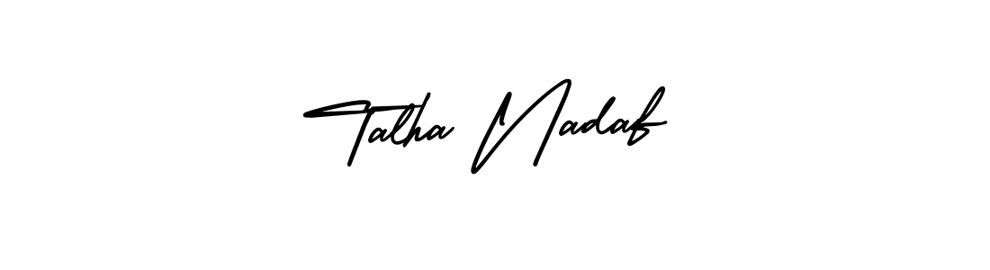 This is the best signature style for the Talha Nadaf name. Also you like these signature font (AmerikaSignatureDemo-Regular). Mix name signature. Talha Nadaf signature style 3 images and pictures png