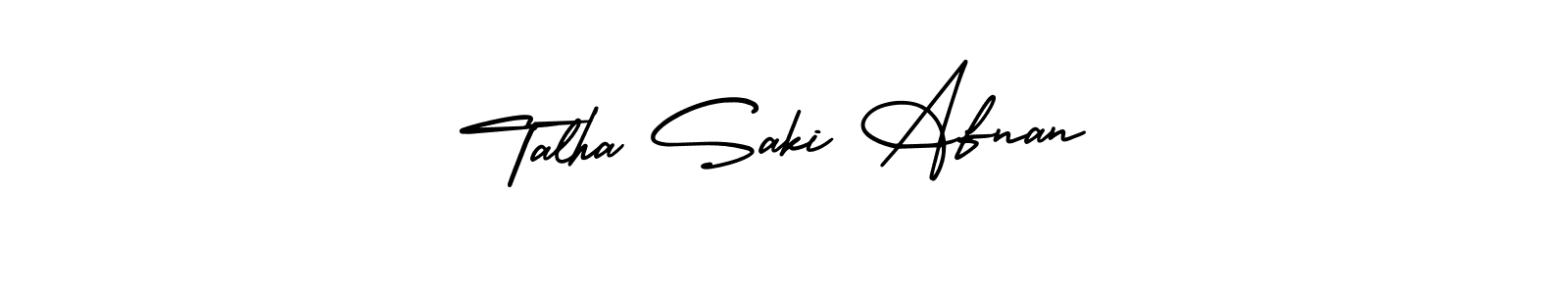 Design your own signature with our free online signature maker. With this signature software, you can create a handwritten (AmerikaSignatureDemo-Regular) signature for name Talha Saki Afnan. Talha Saki Afnan signature style 3 images and pictures png