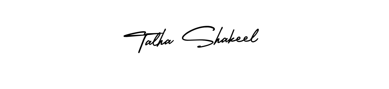 How to Draw Talha Shakeel signature style? AmerikaSignatureDemo-Regular is a latest design signature styles for name Talha Shakeel. Talha Shakeel signature style 3 images and pictures png