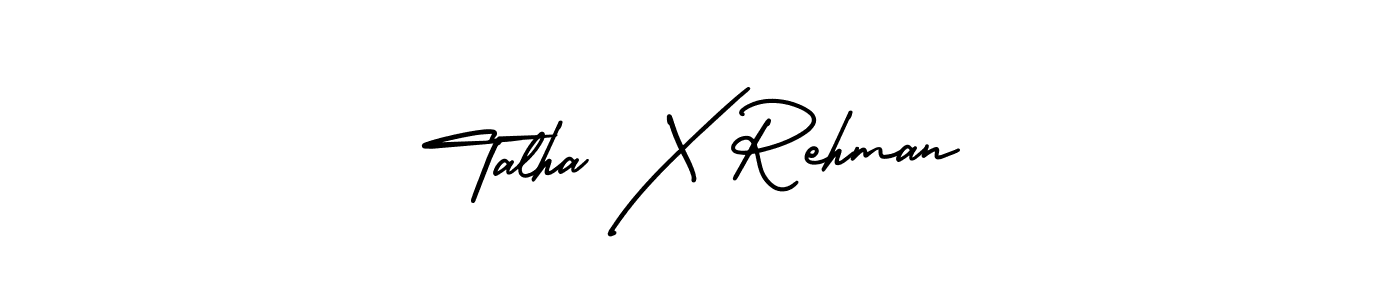 The best way (AmerikaSignatureDemo-Regular) to make a short signature is to pick only two or three words in your name. The name Talha X Rehman include a total of six letters. For converting this name. Talha X Rehman signature style 3 images and pictures png