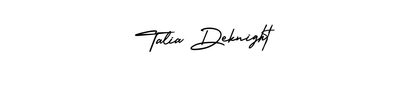Make a beautiful signature design for name Talia Deknight. With this signature (AmerikaSignatureDemo-Regular) style, you can create a handwritten signature for free. Talia Deknight signature style 3 images and pictures png