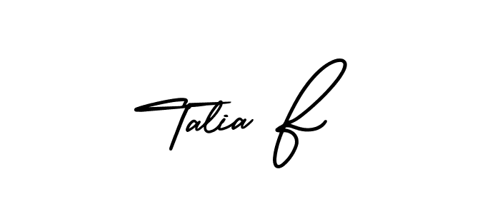 Also You can easily find your signature by using the search form. We will create Talia F name handwritten signature images for you free of cost using AmerikaSignatureDemo-Regular sign style. Talia F signature style 3 images and pictures png