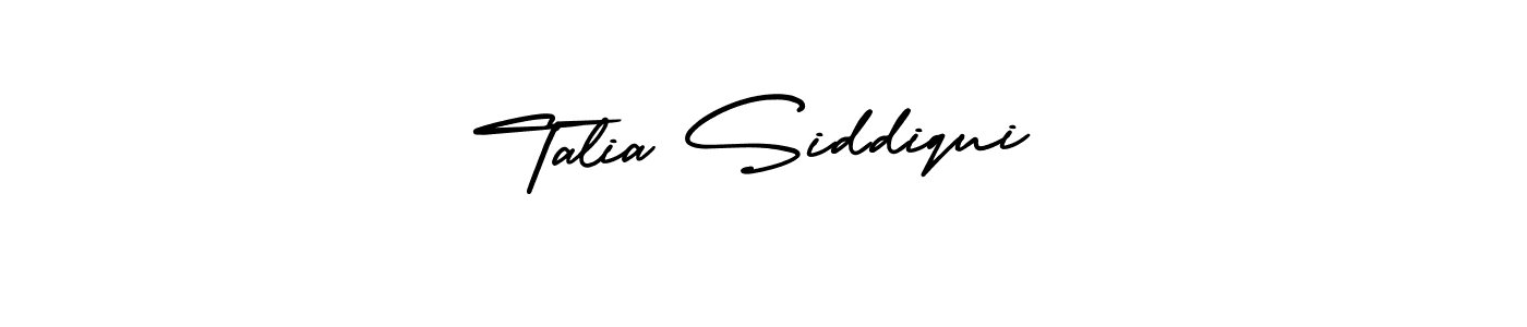 This is the best signature style for the Talia Siddiqui name. Also you like these signature font (AmerikaSignatureDemo-Regular). Mix name signature. Talia Siddiqui signature style 3 images and pictures png