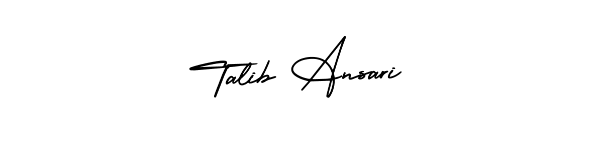 You should practise on your own different ways (AmerikaSignatureDemo-Regular) to write your name (Talib Ansari) in signature. don't let someone else do it for you. Talib Ansari signature style 3 images and pictures png