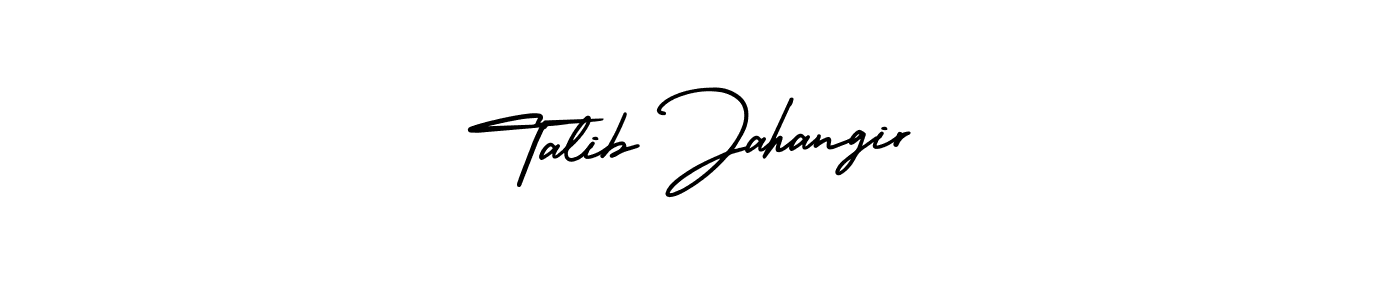 This is the best signature style for the Talib Jahangir name. Also you like these signature font (AmerikaSignatureDemo-Regular). Mix name signature. Talib Jahangir signature style 3 images and pictures png