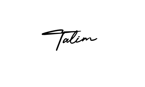 Design your own signature with our free online signature maker. With this signature software, you can create a handwritten (AmerikaSignatureDemo-Regular) signature for name Talim. Talim signature style 3 images and pictures png