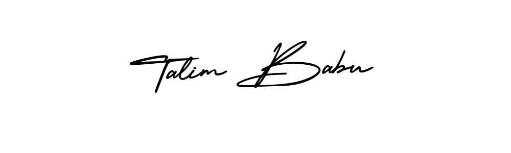The best way (AmerikaSignatureDemo-Regular) to make a short signature is to pick only two or three words in your name. The name Talim Babu include a total of six letters. For converting this name. Talim Babu signature style 3 images and pictures png
