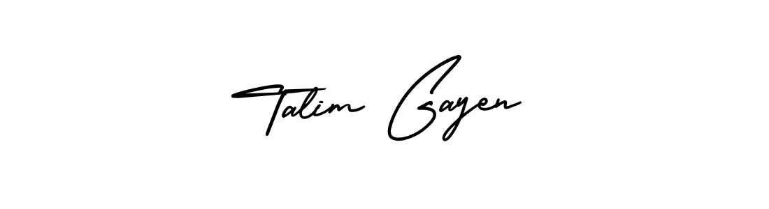 Use a signature maker to create a handwritten signature online. With this signature software, you can design (AmerikaSignatureDemo-Regular) your own signature for name Talim Gayen. Talim Gayen signature style 3 images and pictures png