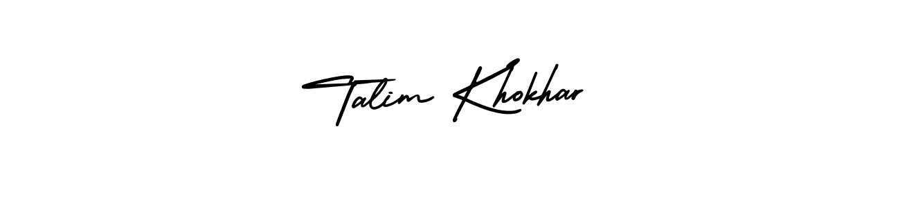 Also You can easily find your signature by using the search form. We will create Talim Khokhar name handwritten signature images for you free of cost using AmerikaSignatureDemo-Regular sign style. Talim Khokhar signature style 3 images and pictures png