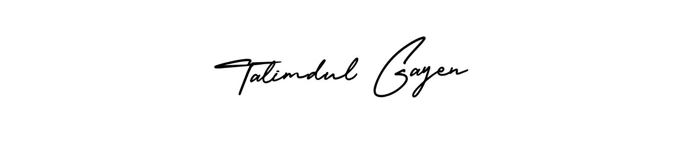 How to make Talimdul Gayen name signature. Use AmerikaSignatureDemo-Regular style for creating short signs online. This is the latest handwritten sign. Talimdul Gayen signature style 3 images and pictures png