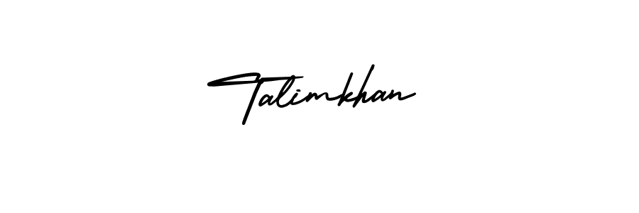 How to make Talimkhan name signature. Use AmerikaSignatureDemo-Regular style for creating short signs online. This is the latest handwritten sign. Talimkhan signature style 3 images and pictures png