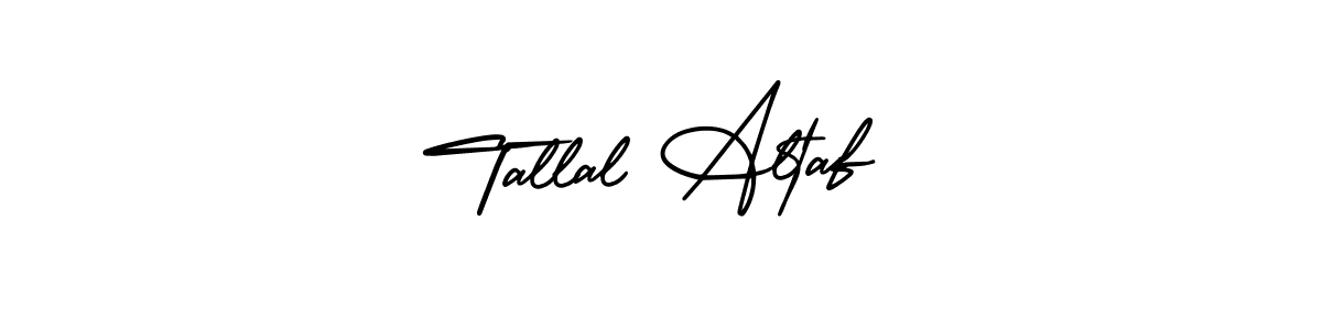 You should practise on your own different ways (AmerikaSignatureDemo-Regular) to write your name (Tallal Altaf) in signature. don't let someone else do it for you. Tallal Altaf signature style 3 images and pictures png