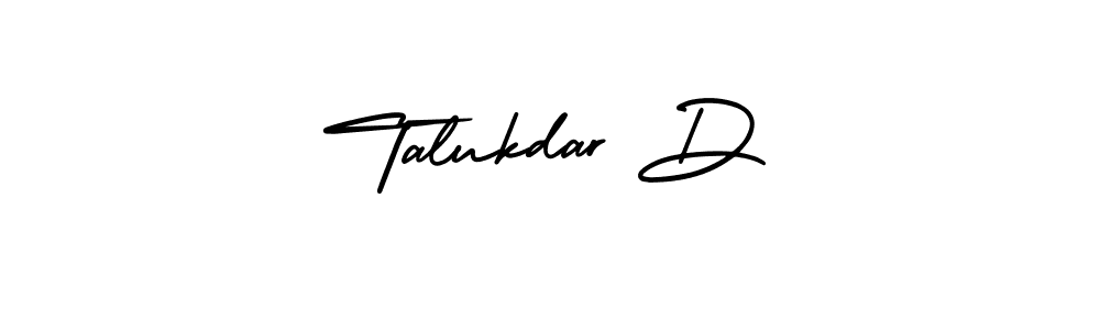It looks lik you need a new signature style for name Talukdar D. Design unique handwritten (AmerikaSignatureDemo-Regular) signature with our free signature maker in just a few clicks. Talukdar D signature style 3 images and pictures png