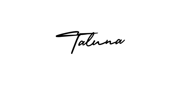 The best way (AmerikaSignatureDemo-Regular) to make a short signature is to pick only two or three words in your name. The name Taluna include a total of six letters. For converting this name. Taluna signature style 3 images and pictures png