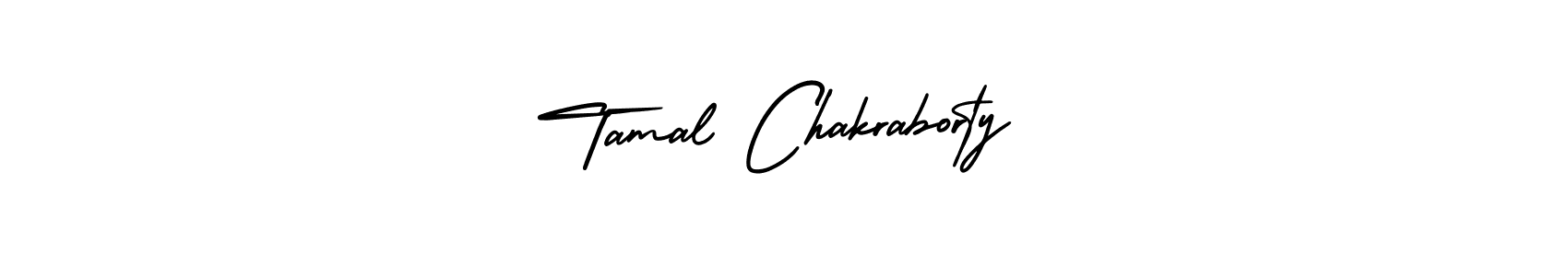 You should practise on your own different ways (AmerikaSignatureDemo-Regular) to write your name (Tamal Chakraborty) in signature. don't let someone else do it for you. Tamal Chakraborty signature style 3 images and pictures png