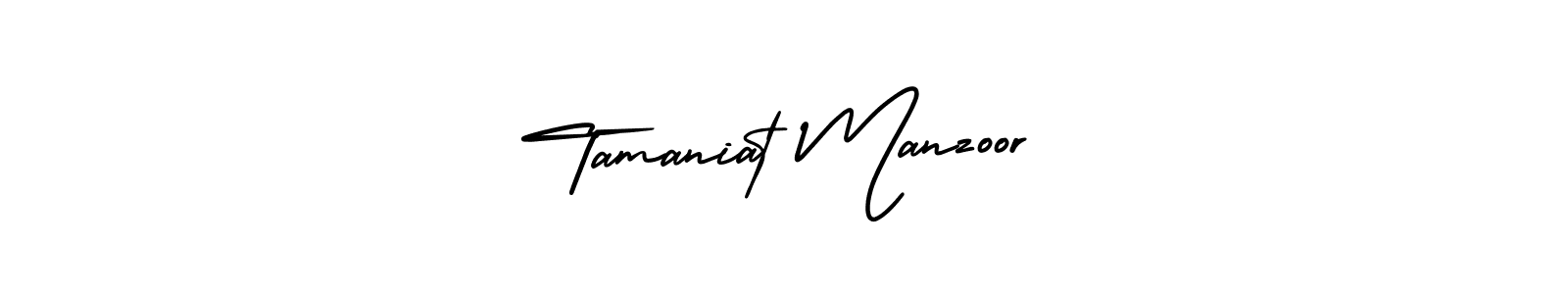 if you are searching for the best signature style for your name Tamaniat Manzoor. so please give up your signature search. here we have designed multiple signature styles  using AmerikaSignatureDemo-Regular. Tamaniat Manzoor signature style 3 images and pictures png