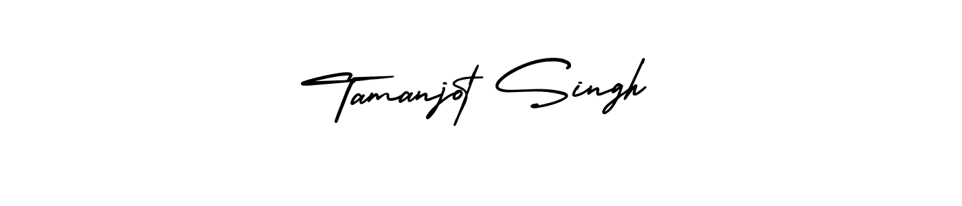 You should practise on your own different ways (AmerikaSignatureDemo-Regular) to write your name (Tamanjot Singh) in signature. don't let someone else do it for you. Tamanjot Singh signature style 3 images and pictures png