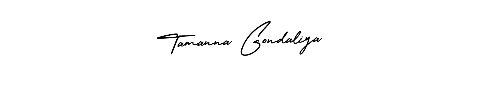 It looks lik you need a new signature style for name Tamanna Gondaliya. Design unique handwritten (AmerikaSignatureDemo-Regular) signature with our free signature maker in just a few clicks. Tamanna Gondaliya signature style 3 images and pictures png