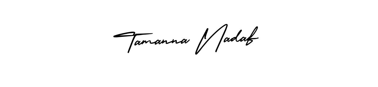 The best way (AmerikaSignatureDemo-Regular) to make a short signature is to pick only two or three words in your name. The name Tamanna Nadaf include a total of six letters. For converting this name. Tamanna Nadaf signature style 3 images and pictures png