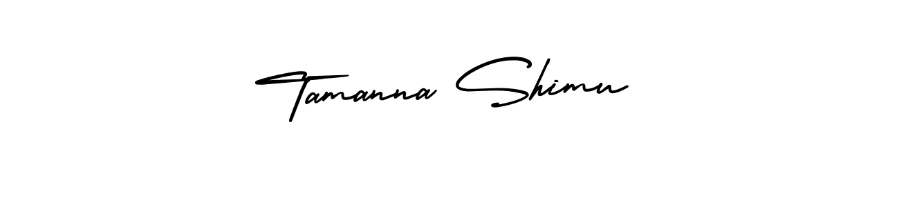 You should practise on your own different ways (AmerikaSignatureDemo-Regular) to write your name (Tamanna Shimu) in signature. don't let someone else do it for you. Tamanna Shimu signature style 3 images and pictures png