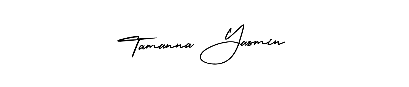 The best way (AmerikaSignatureDemo-Regular) to make a short signature is to pick only two or three words in your name. The name Tamanna Yasmin include a total of six letters. For converting this name. Tamanna Yasmin signature style 3 images and pictures png