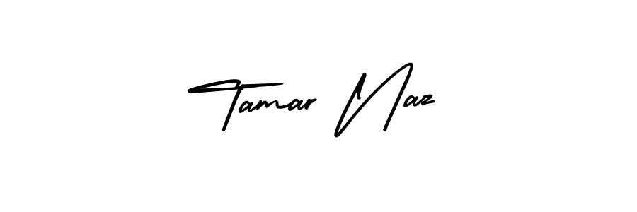 How to make Tamar Naz name signature. Use AmerikaSignatureDemo-Regular style for creating short signs online. This is the latest handwritten sign. Tamar Naz signature style 3 images and pictures png