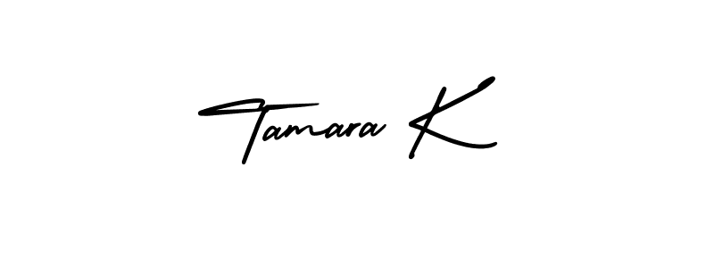 This is the best signature style for the Tamara K name. Also you like these signature font (AmerikaSignatureDemo-Regular). Mix name signature. Tamara K signature style 3 images and pictures png