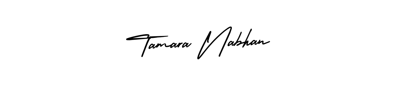 AmerikaSignatureDemo-Regular is a professional signature style that is perfect for those who want to add a touch of class to their signature. It is also a great choice for those who want to make their signature more unique. Get Tamara Nabhan name to fancy signature for free. Tamara Nabhan signature style 3 images and pictures png