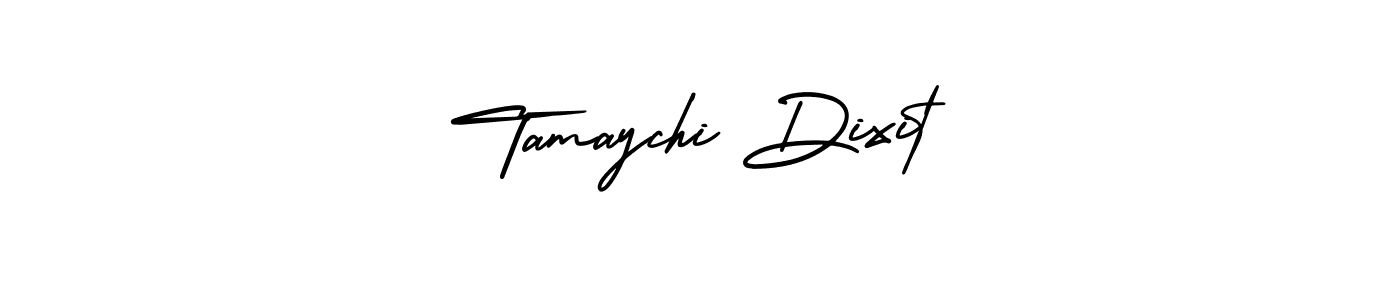 You should practise on your own different ways (AmerikaSignatureDemo-Regular) to write your name (Tamaychi Dixit) in signature. don't let someone else do it for you. Tamaychi Dixit signature style 3 images and pictures png