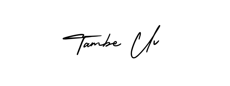 Use a signature maker to create a handwritten signature online. With this signature software, you can design (AmerikaSignatureDemo-Regular) your own signature for name Tambe Uv. Tambe Uv signature style 3 images and pictures png