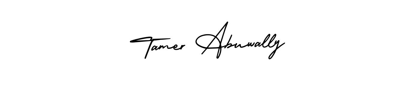 How to make Tamer Abuwally signature? AmerikaSignatureDemo-Regular is a professional autograph style. Create handwritten signature for Tamer Abuwally name. Tamer Abuwally signature style 3 images and pictures png