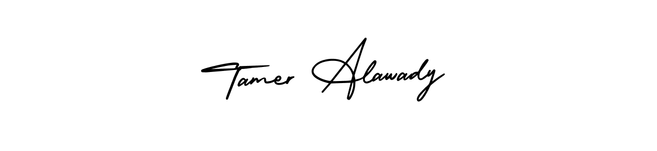 Use a signature maker to create a handwritten signature online. With this signature software, you can design (AmerikaSignatureDemo-Regular) your own signature for name Tamer Alawady. Tamer Alawady signature style 3 images and pictures png